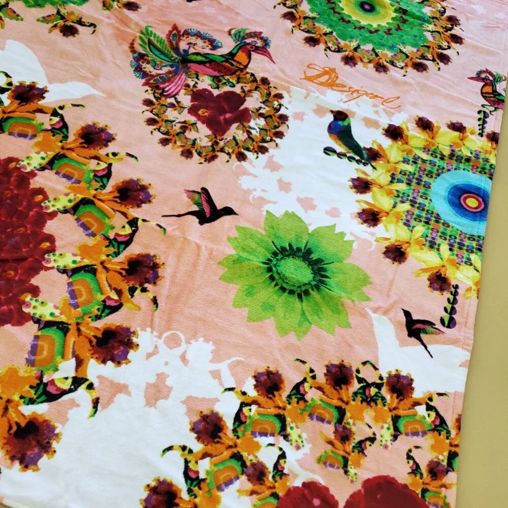 Desigual Floral Medallion Vibrant Colorful Beach Bath Towel - New